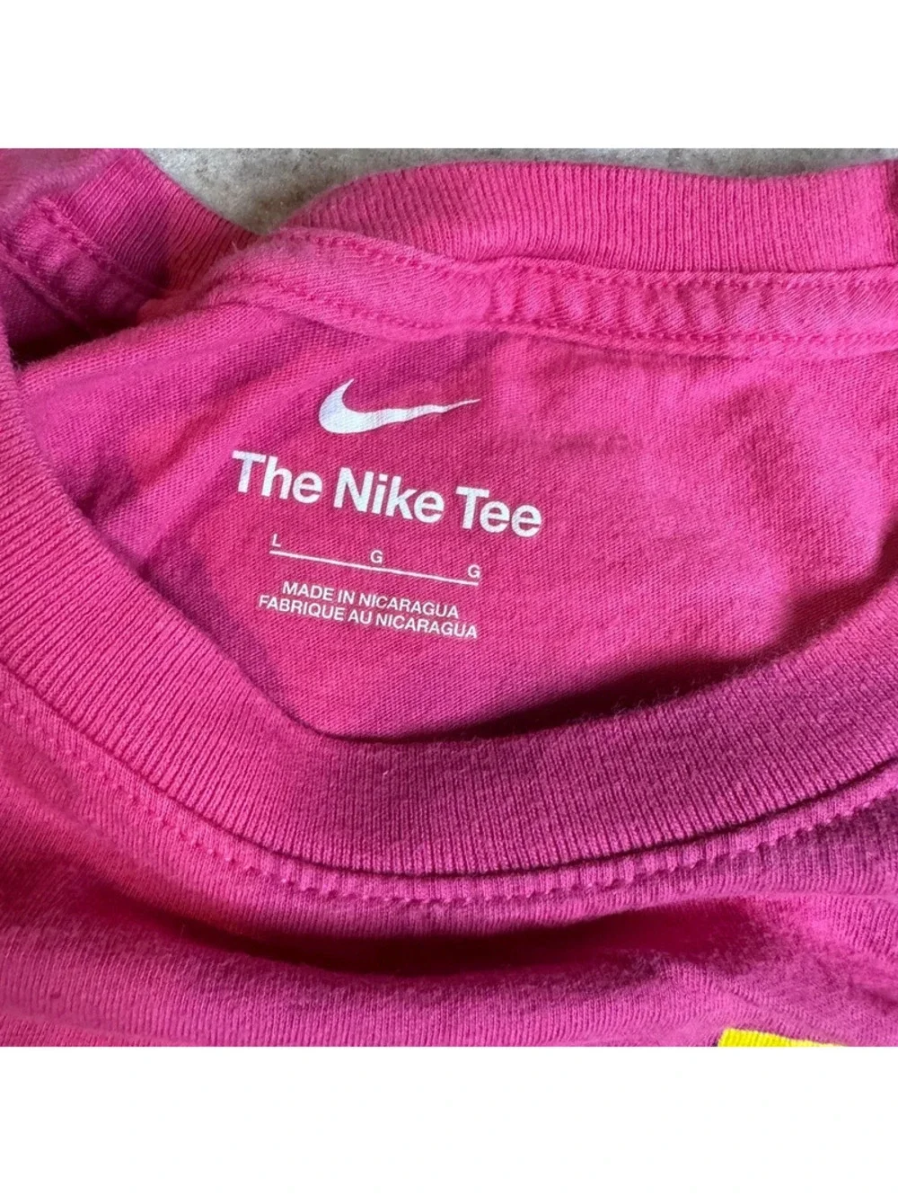 Nike Girls' Pink Sportswear Tee, Size Large, Very Good Condition